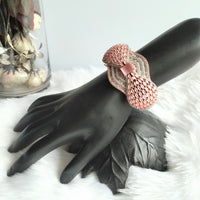 B0272_Gorgeous grand bracelets studded with delicate work of american diamond stones with a touch of pink stones.