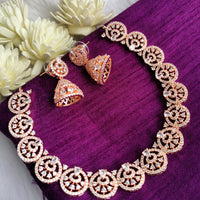 N0477_Classy American Diamond stones embellished necklace set with delicate design.