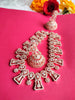 N0442_Elegant american diamond embellished necklace with a touch of delicate stone work.