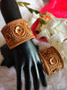 B0280_Lovely broad style Ethnic screw design bangles with delicate work of flower design  with a touch of ruby and american diamond stones.