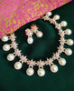N0456_Lovely American Diamond necklace set with delicate stone work  with a touch of pearls.