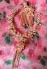 N0455_Designer American Diamond necklace set with delicate stone work of leafy designs with a touch of tassels.