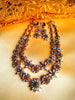 N0465_Gorgeous  gold plated American Diamond stones embellished necklace set with delicate stone work with a touch of red & green ruby stones.