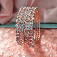 B0298_Elegant  American Diamond bangles with delicate stone work.