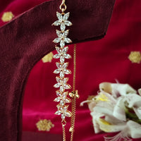 B0234_Lovely flower design bracelets studded with american diamond stones.