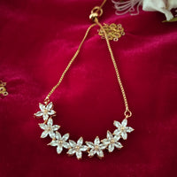 B0234_Lovely flower design bracelets studded with american diamond stones.