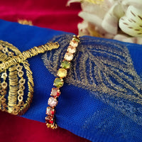 B0301_Lovely square design bracelets studded with multicolor stones.