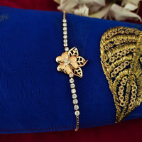 B0303_Lovely floral design bracelets studded with American diamond stones.