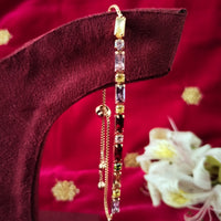 B0305_Elegant design bracelets studded with multicolor stones.