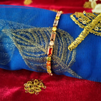 B0305_Elegant design bracelets studded with multicolor stones.