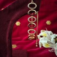 B0306_Elegant oval design bracelets engraved with American Diamond stones.