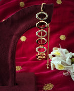 B0306_Elegant oval design bracelets engraved with American Diamond stones.
