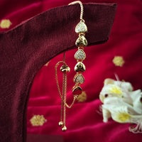 B0307_Elegant heart design bracelets engraved with American Diamond stones.