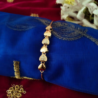 B0307_Elegant heart design bracelets engraved with American Diamond stones.