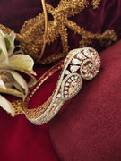 B0270_Designer rose gold bracelets studded with delicate work of american diamond stones.