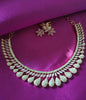 N0480_Gorgeous  designer rose gold american diamond embellished necklace set with a touch of pink stones.
