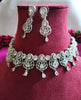 N0493_Gorgeous designer necklace embellished with american diamond stones with a touch of delicate stone work.