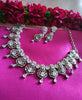 N0493_Gorgeous designer necklace embellished with american diamond stones with a touch of delicate stone work.