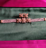 N0498_Classy pink crystal flower design choker necklace set studded  with  American diamond stones.