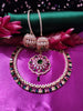 N0505_Gorgeous  designer rose gold american diamond embellished necklace set with a touch of  multi colour