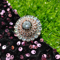 R042_Lovely designer American Diamond studded statement ring with delicate stone work.