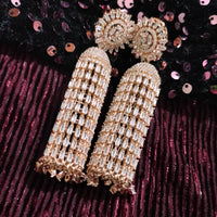 E0865_Stylish  American diamond embellished danglers with delicate stone work.