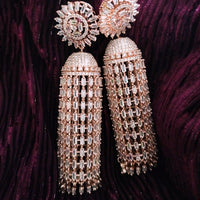 E0865_Stylish  American diamond embellished danglers with delicate stone work.