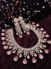 N0512_Elegant designer signature American Diamond stones embellished Choker necklace set with delicate stone work with a touch of pink stones.