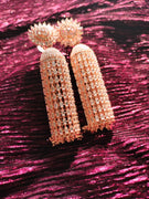 E0865_Stylish  American diamond embellished danglers with delicate stone work.