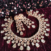 N0515_Ravishing designer necklace embellished with american diamond stones with delicate stone  work.