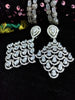 E0865_Elegant style American diamond embellished diamond shaped danglers with delicate stone work.