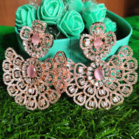 E0866_Ravishing designer American diamond embellished grand danglers with delicate stone work.