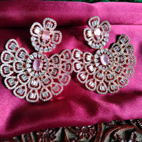 E0866_Ravishing designer American diamond embellished grand danglers with delicate stone work.