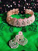 N0532_Lovely designer necklace embellished with american diamond stones with a touch of pink stones.