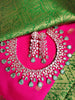 N0534_Lovely designer rose gold choker necklace embellished with american diamond stones with delicate work.