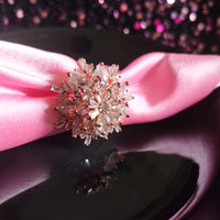 R049_Lovely flower design American Diamond studded statement ring with delicate stone work.