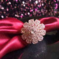 R052_Elegant designer American Diamond studded statement ring with delicate stone work.
