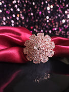 R052_Elegant designer American Diamond studded statement ring with delicate stone work.