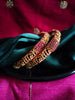 B0318_Classic Style Gold plated bangles studded with pink & green ruby stones.