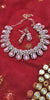 N0544_Lovely rose gold choker necklace embellished with american diamond stones with a touch of pink stones.