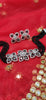 N0529_Classic designer crystal with floral design pendant choker necklace set studded  with  American diamond stones.