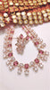N0538_Elegant square design choker necklace embellished with american diamond stones with a touch of red  stones.