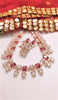 N0538_Elegant square design choker necklace embellished with american diamond stones with a touch of red  stones.