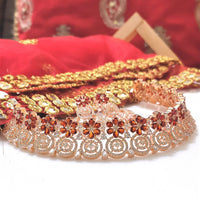 N0546_Gorgeous designer choker necklace embellished with american diamond stones with delicate stone work.