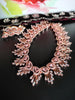 N0539_Lovely designer choker necklace studded with american diamond stones with a touch of pink stones.
