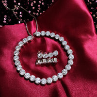 N0314_ Elegant American Diamond engraved choker necklace with beautiful craft work of circular shaped dazzling stones.