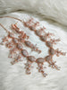 N0552_Lovely designer rose gold choker necklace embellished with american diamond stones with delicate stone work.