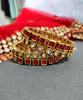 B0285_Classy square design bangles with delicate work of kundan stones with a touch of pink stones.