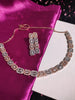 N0556_Elegant dazzling American Diamond stones studded dual tone choker set with delicate stone work .