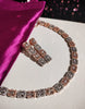 N0556_Elegant dazzling American Diamond stones studded dual tone choker set with delicate stone work .